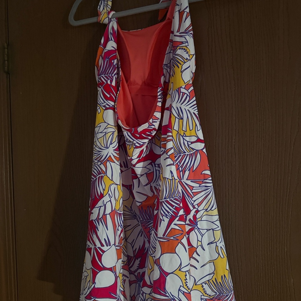 Land’s End Vibrant Tropical Leaf Print bathing suit swim dress - Picture 12 of 13